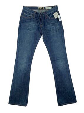 1969 Authentic Blue Denim Men's Ultra Low Rise  Boot Cut Jeans Sz 2